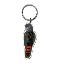 Load image into Gallery viewer, Black Cockatoo Keyring