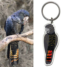 Load image into Gallery viewer, Black Cockatoo Keyring