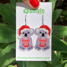 Load image into Gallery viewer, Christmas Koala Earrings