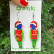Load image into Gallery viewer, Christmas Rainbow Lorikeet Earrings