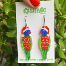 Load image into Gallery viewer, Christmas Rainbow Lorikeet Earrings