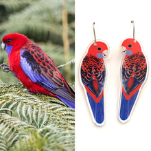 Load image into Gallery viewer, Crimson Rosella Earrings