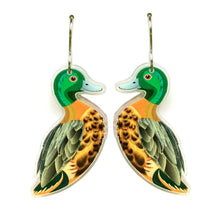Load image into Gallery viewer, Chestnut Teal Duck Earrings