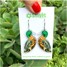 Load image into Gallery viewer, Chestnut Teal Duck Earrings
