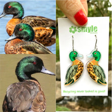 Load image into Gallery viewer, Chestnut Teal Duck Earrings