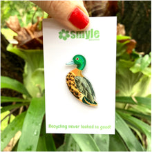 Load image into Gallery viewer, Chestnut Teal Duck Pin