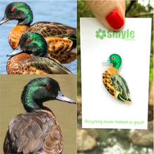 Load image into Gallery viewer, Chestnut Teal Duck Pin