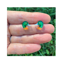 Load image into Gallery viewer, Chestnut Teal Duck Studs