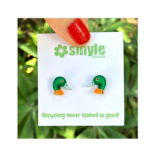 Load image into Gallery viewer, Chestnut Teal Duck Studs