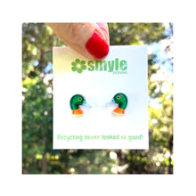 Load image into Gallery viewer, Chestnut Teal Duck Studs
