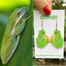 Load image into Gallery viewer, Green Tree Frog Earrings