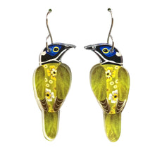 Load image into Gallery viewer, Blue-Faced Honeyeater Earrings