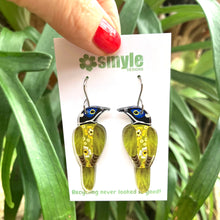 Load image into Gallery viewer, Blue-Faced Honeyeater Earrings