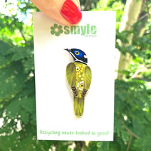 Load image into Gallery viewer, Blue-Faced Honeyeater Pin