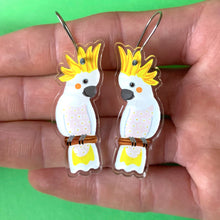 Load image into Gallery viewer, Sulphur-Crested Cockatoo Earrings