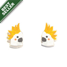 Load image into Gallery viewer, Sulphur Crested Cockatoo Studs