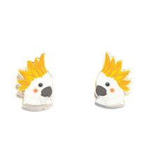 Load image into Gallery viewer, Sulphur Crested Cockatoo Studs