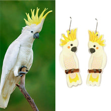 Load image into Gallery viewer, Sulphur-Crested Cockatoo Earrings