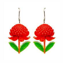 Load image into Gallery viewer, Waratah Earrings - Floral Emblem of NSW