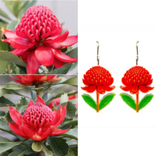 Load image into Gallery viewer, Waratah Earrings - Floral Emblem of NSW