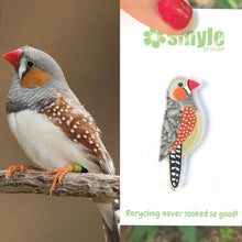 Load image into Gallery viewer, Zebra Finch Pin