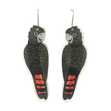 Load image into Gallery viewer, Black Cockatoo Earrings