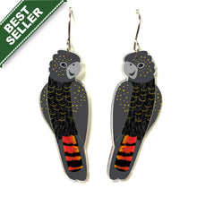 Load image into Gallery viewer, Black Cockatoo Earrings
