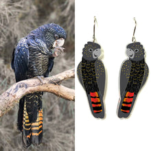 Load image into Gallery viewer, Black Cockatoo Earrings
