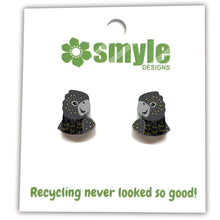 Load image into Gallery viewer, Black Cockatoo Studs
