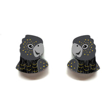 Load image into Gallery viewer, Black Cockatoo Studs
