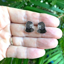 Load image into Gallery viewer, Black Cockatoo Studs
