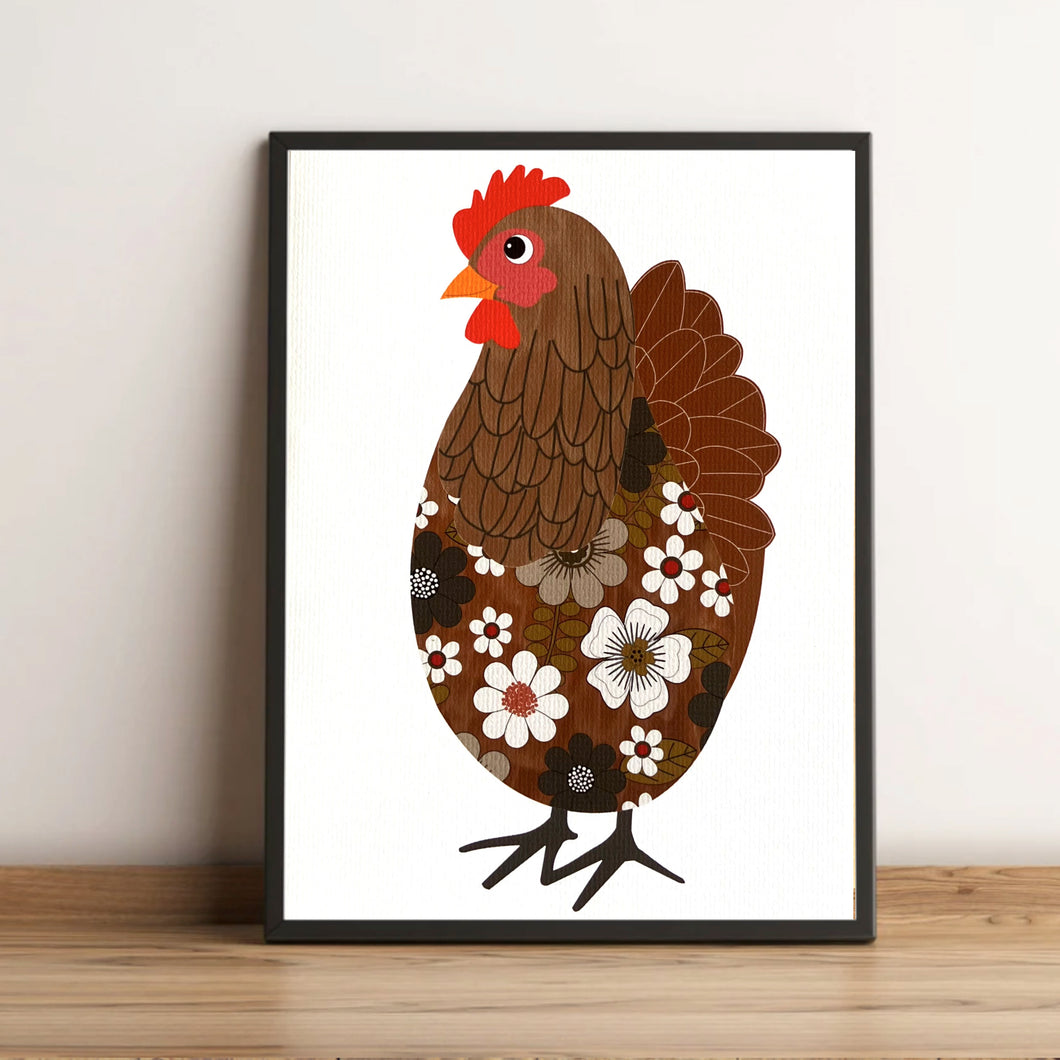 Brown Chicken Art Print