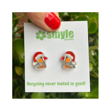 Load image into Gallery viewer, Christmas Zebra Finch Studs
