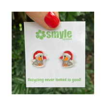 Load image into Gallery viewer, Christmas Zebra Finch Studs
