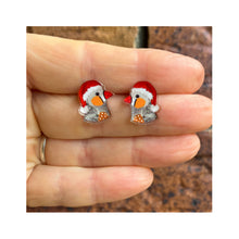 Load image into Gallery viewer, Christmas Zebra Finch Studs
