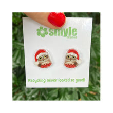 Load image into Gallery viewer, Christmas Barking Owl Studs
