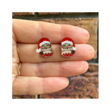 Load image into Gallery viewer, Christmas Barking Owl Studs
