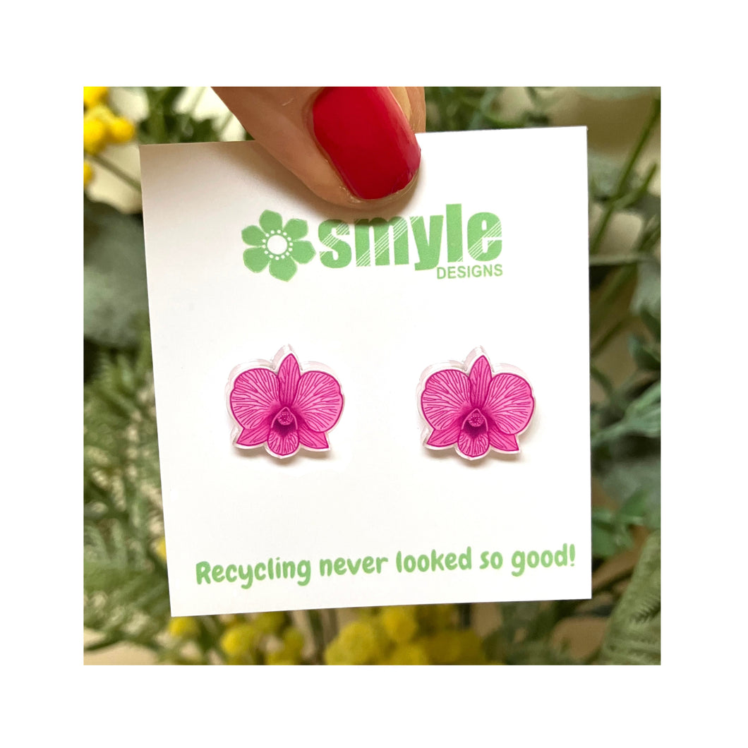 Cooktown Orchid Studs - Floral emblem of Queensland