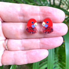 Load image into Gallery viewer, Crimson Rosella Studs
