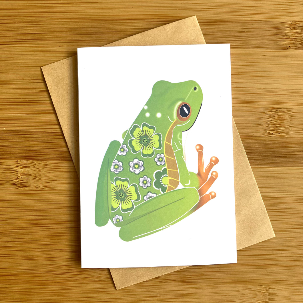 Green Tree Frog Greeting Card
