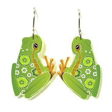 Load image into Gallery viewer, Green Tree Frog Earrings
