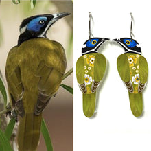 Load image into Gallery viewer, Blue-Faced Honeyeater Earrings
