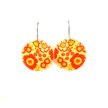 Load image into Gallery viewer, Retro Floral Orange Earrings
