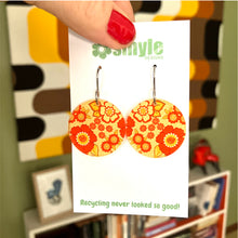 Load image into Gallery viewer, Retro Floral Orange Earrings
