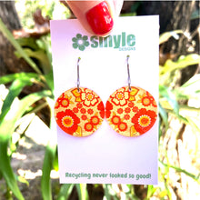 Load image into Gallery viewer, Retro Floral Orange Earrings
