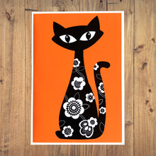 Load image into Gallery viewer, Retro Cat Art Print
