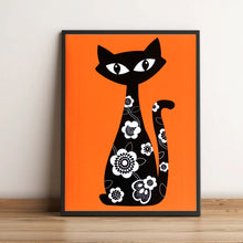 Load image into Gallery viewer, Retro Cat Art Print
