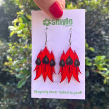 Load image into Gallery viewer, Sturt&#39;s Desert Pea Earrings -Floral Emblem of South Australia
