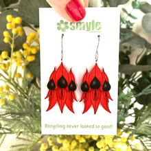 Load image into Gallery viewer, Sturt&#39;s Desert Pea Earrings -Floral Emblem of South Australia
