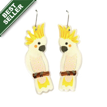 Load image into Gallery viewer, Sulphur-Crested Cockatoo Earrings
